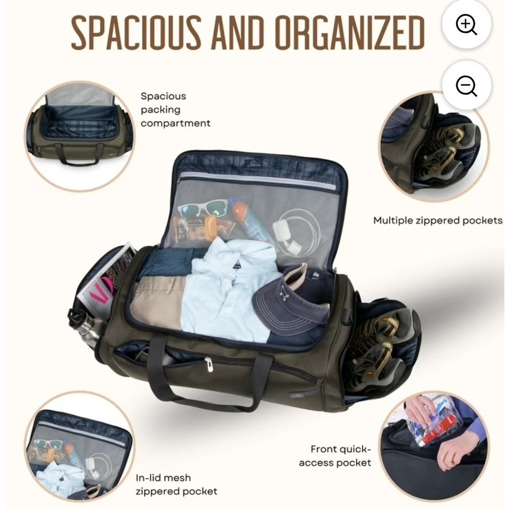 Skyway  28" Rolling Duffel- New With Tags Spacious Compartments Multi Zippered